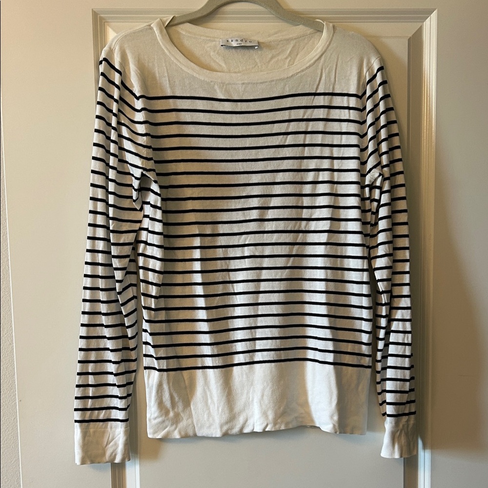 Sandro Paris Ivory Knit Oversized Top EUC